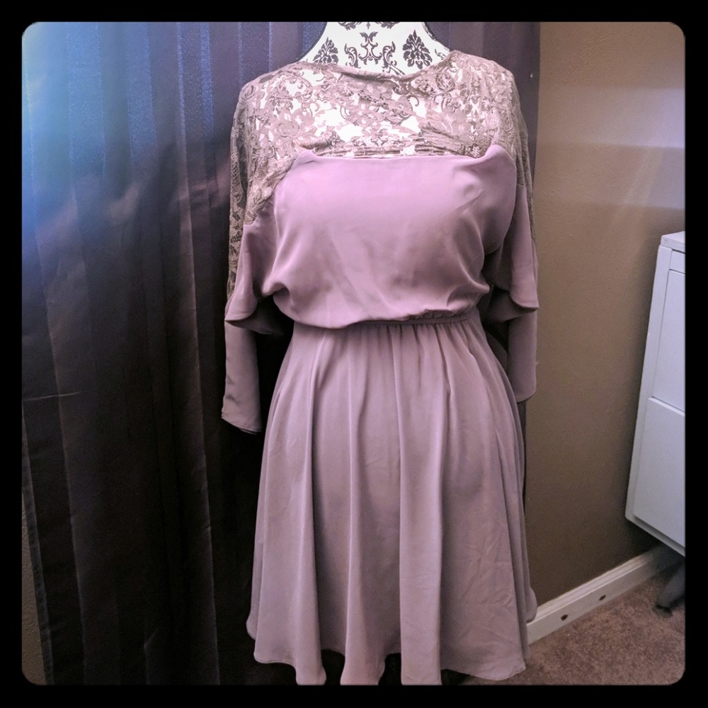 ASOS London light brown lace dress size uk6 us2